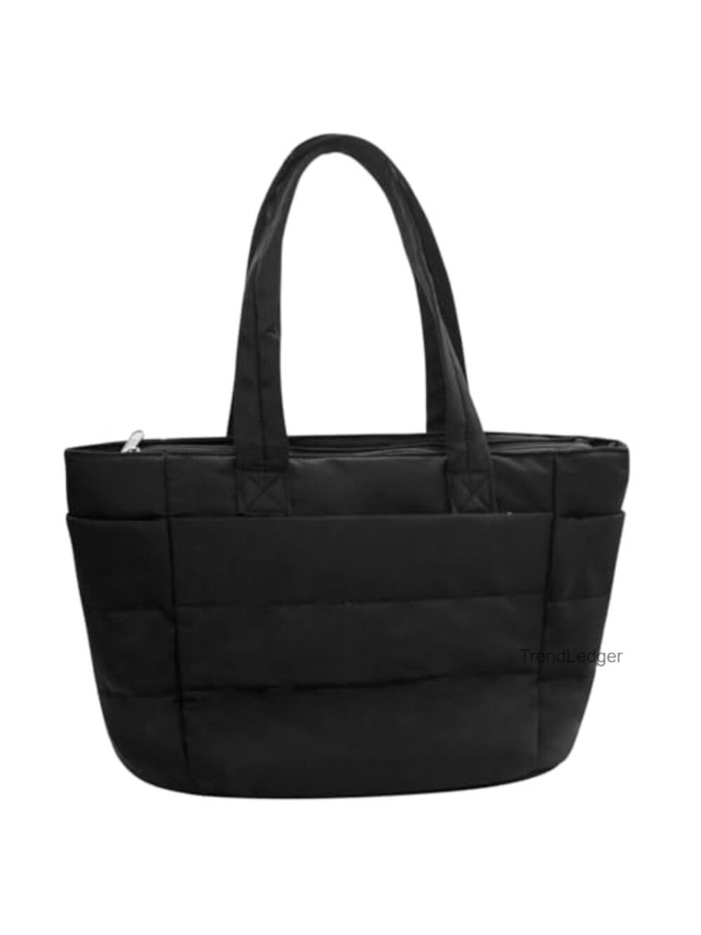 Quilted Puffy Tote Bag Lightweight Nylon Zipper Travel Work Gym Shoul